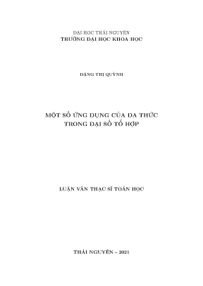 Một số ứng dụng của đa thức trong đại số tổ hợp