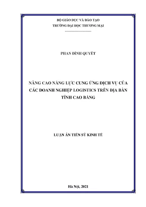 Nâng cao năng lực cung ứng dịch vu của các doanh nghiệp logistics trên địa bàn tỉnh cao bằng