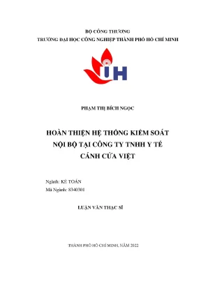 Hoàn thiện hệ thống kiểm soát hoàn thiện hệ thống kiểm soát nội bộ tại công ty tnhh y tế cánh cửa việt