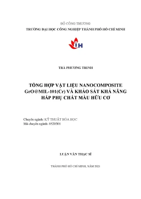 Tổng hợp vật liệu nanocomposite gromil 101 cr và khảo sát khả năng hấp phụ chất màu hữu cơ