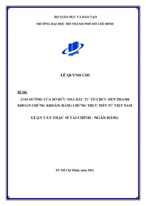 Ảnh hưởng của sở hữu nhà đầu tư tổ chức đến thanh khoản chứng khoán
