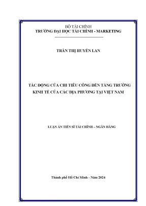 Tác động của chi tiêu công đến tăng trưởng kinh tế của các địa phương tại việt nam