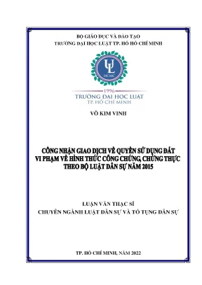 Công nhận giao dịch về quyền sử dụng đất vi phạm hình thức công chứng chứng thực theo bộ luật dân sư năm 2015