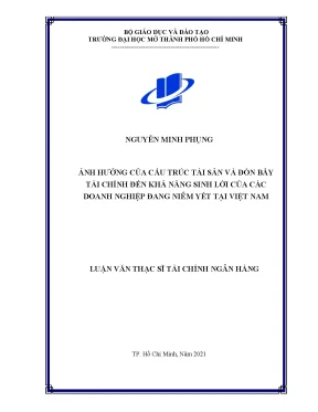Ảnh hưởng của cấu trúc tài sản và đòn bẩy tài chính đến khả năng sinh lời của các doanh nghiệp đang niêm yết tại việt nam