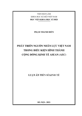 Phát triển nguồn nhân lực việt nam trong điều kiện hình thành cộng đồng kinh tế asean aec