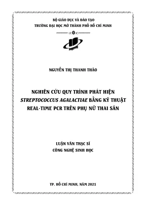 Nghiên cứu quy trình phát hiện streptococcus agalactiae bằng kỹ thuật real time pcr trên phụ nữ thai sản