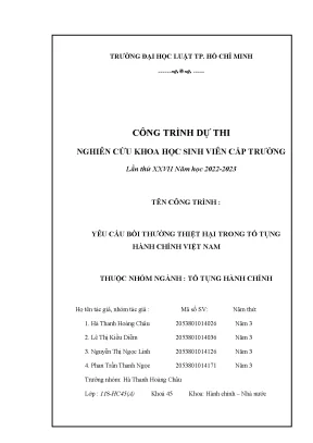 Yêu cầu bồi thường thiệt hại trong tố tụng hành chính việt nam