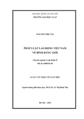Luận văn pháp luật lao động việt nam về bình đẳng giới