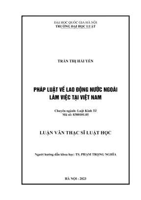 Luận văn pháp luật về lao động nước ngoài làm việc tại việt nam