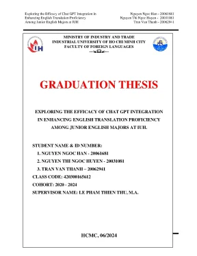 Exploring the efficacy of chat gpt integration in enhancing english translation proficiency among junior english majors at iuh