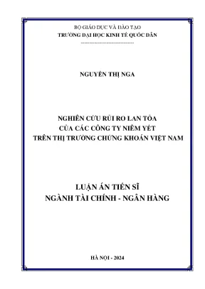 Nghiên cứu rủi ro lan tỏa của các công ty niêm yết trên thị trường chứng khoán việt nam