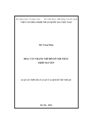 Luận án tiến sĩ hoa văn trang trí đồ gỗ nội thất thời nguyễn