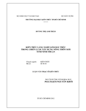 Lvts 2012 kiến trúc làng nghề gốm bầu trúc trong chiến lược xây dựng nông thôn mới tỉnh ninh thuận