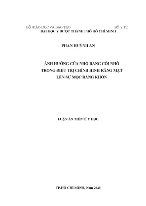 Ảnh hưởng của nhổ răng cối nhỏ trong điều trị chỉnh hình răng mặt lên sự mọc răng khôn
