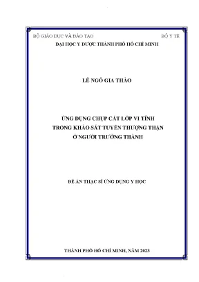 Ứng dụng chụp cắt lớp vi tính trong khảo sát tuyến thượng thận ở người trưởng thành