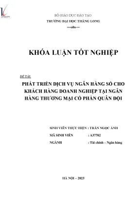 Phát triển dịch vụ ngân hàng số cho khách hàng doanh nghiệp tại ngân hàng thương mại cổ phần quân đội