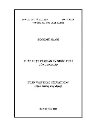 Luận văn thạc sĩ luật học pháp luật về quản lý nước thải công nghiệp