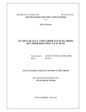 Lvts 2012 tổ chức quản lý công trình xây dựng trong quá trình khai thác và sử dụng