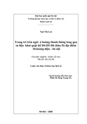 Trang trí trên ngói ở hoàng thành thăng long qua tư liệu khai quật hố d