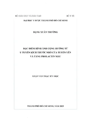 Đặc điểm hình ảnh cộng hưởng từ u tuyến kích thước nhỏ của tuyến yên và tăng prolactin máu