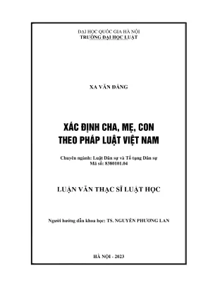 Luận văn xác định cha mẹ con theo pháp luật việt nam