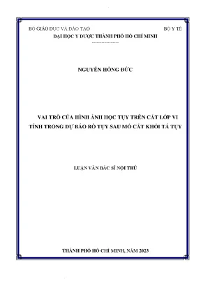 Vai trò của hình ảnh học tụy trên cắt lớp vi tính trong dự báo rò tụy sau mổ cắt khối tá tụy