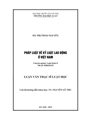 Luận văn pháp luật về kỷ luật lao động ở việt nam