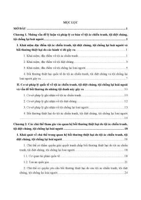 Pháp luật quốc tế về bồi thường do tội ác chiến tranh tội diệt chủng và tội chống lại loài người và bài họ