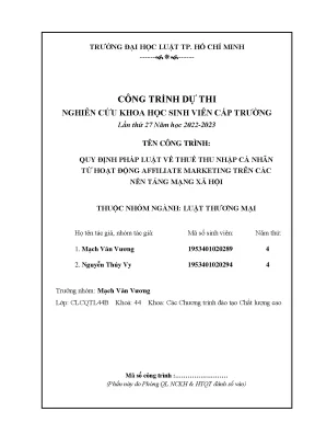 Quy định pháp luật về thuế thu nhập cá nhân từ hoạt động affiliate marketing trên các nền tảng mạng xã hội