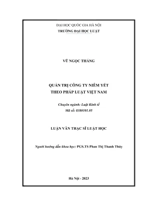 Luận văn quản trị công ty niêm yết theo pháp luật việt nam