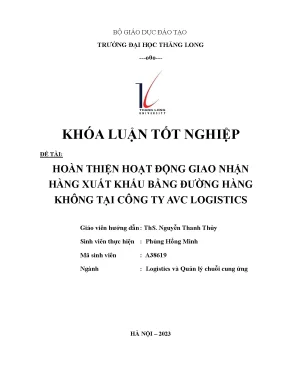 Hoàn thiện hoạt động giao nhận hàng xuất khẩu bằng đường hàng không tại công ty avc logistics