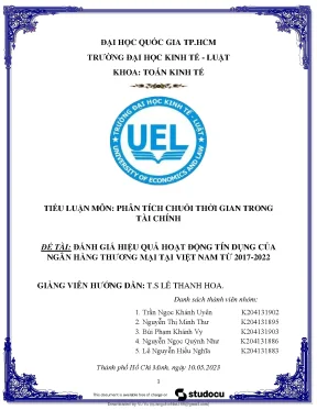 Đánh giá hiệu quả hoạt động tín dụng của ngân hàng thương mại tại việt nam từ 2017 2022