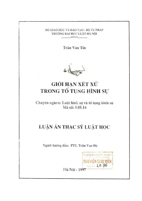 Luận án thạc sĩ luật học giới hạn xét xử trong tố tụng hình sự
