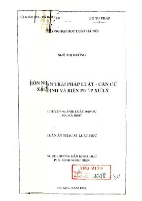 Luận văn thạc sĩ luật học hôn nhân trái pháp luật căn cứ xác định và biện pháp xử lý