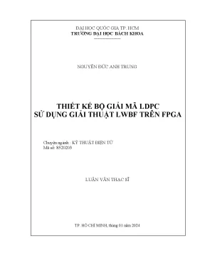 Thiết kế bộ giải mã ldpc sử dụng giải thuật lwbf trên fpga