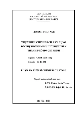 Thực hiện chính sách xây dựng đô thị thông minh từ thực tiễn thành phố hồ chí minh