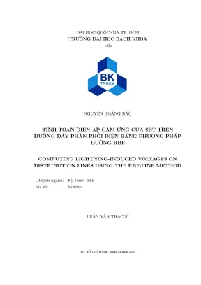 Tính toán điện áp cảm ứng của sét trên đường dây phân phối điện bằng phương pháp đường rbf