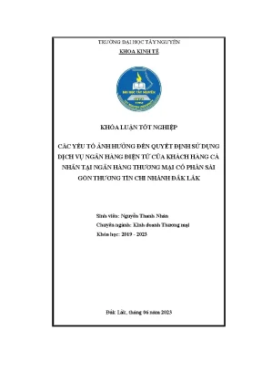 Các yếu tố ảnh hưởng đến quyết định sử dụng dịch vụ ngân hàng điện tử của khách hàng cá nhân tại ngân hàng thương mại cổ phần sài gòn thương tín chi nhánh đắk lắk