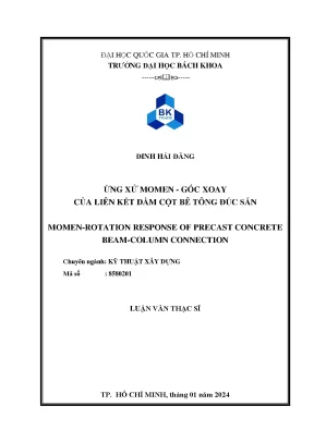 Ứng xử momen góc xoay của liên kết dầm cột bê tông đúc sẵn