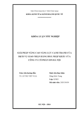 Giải pháp nâng cao năng lực cạnh tranh của dịch vụ giao nhận hàng hóa nhập khẩu của công ty cổ phần efs hà nội