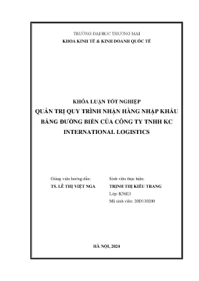 Quản trị quy trình nhận hàng nhập khẩu bằng đường biển của công ty tnhh kc international logistics