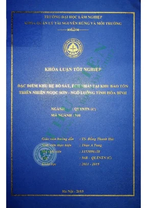Đặc điểm khu hệ bò sát ếch nhái tại khu bảo tồn thiên nhiên ngọc sơn ngổ luông tỉnh hòa bình