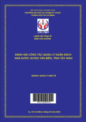 Đánh giá công tác quản lý ngân sách nhà nước huyện tân biên tỉnh tây ninh