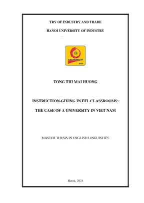 Instruction giving in efl classrooms the case of a university in viet nam