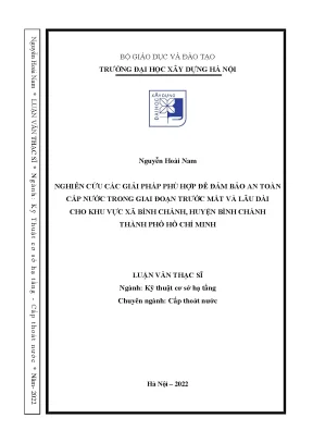 Các giải pháp đảm bảo cấp nước an toàn cho huyện bình chánh thành phố hồ chí minh