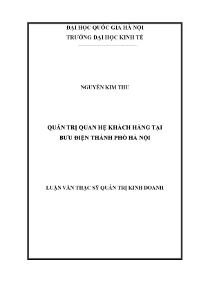 Quản trị quan hệ khách hàng tại bưu điện thành phố hà nội