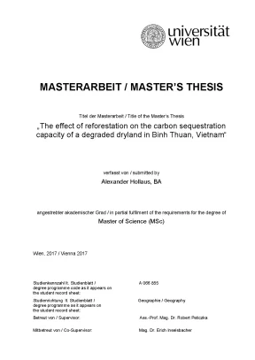 The effect of reforestation on the carbon sequestration capacity of a degraded dryland in binh thuan vietnam
