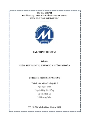Tài chính hành vi niềm tin vào thị trường chứng khoán