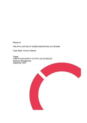 The application of green marketing in vietnam case study cocoon vietnam