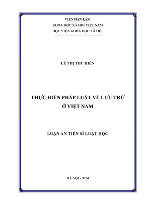 Thực hiện pháp luật về lưu trữ ở việt nam